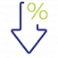 Arrow down with percentage sign.
