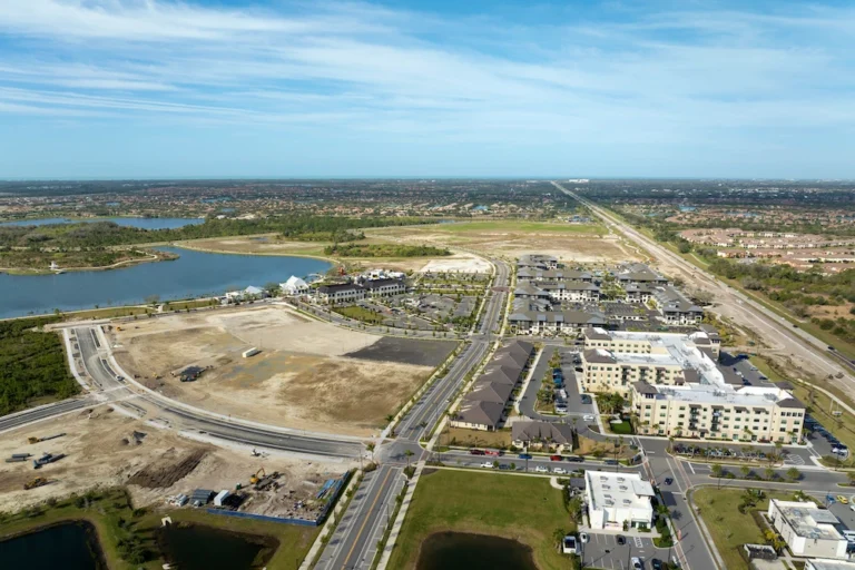 Large development area of residential housing.