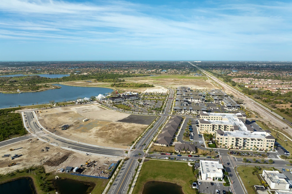 Large development area of residential housing.